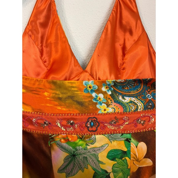 Sue Wong Floral Halter Maxi Gown - Picture 7 of 10